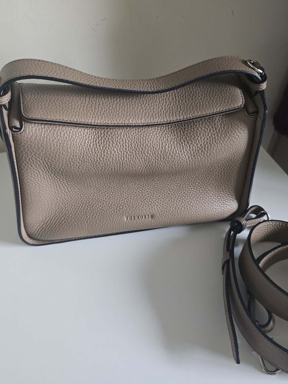 The Hose Taupe Leather Shoulder Bag